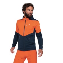 Schöffel Fleecejacke Hydalen mit Kapuze (atmungsaktiv, schnell trocknend, 2-Wege-Stretch) dunkelblau/orange Herren